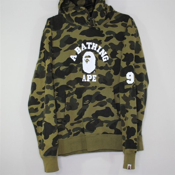 Bape Other - BAPE A Bating Ape Mens Large 3M Reflective Camo Spell Out Hoodie P328